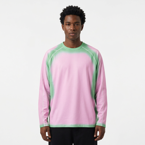 T-shirt en coton tricoté à manches courtes et col rond pour homme, coupe classique, respirant, décontracté, écologique, imprimé par transfert thermique - Product Image 1