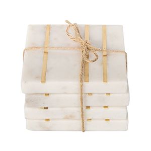 High Demand Design <b>Marble</b> <b>Coaster</b> With Brass Strip Stone <b>Coaster</b> With Brass Mats & Pads At very low factory wholesale Price - Product Image 5