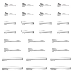Pinces à cheveux professionnelles en métal argenté à une seule griffe, base pour salon de coiffure, pinces de sectionnement bec de canard, accessoires de bijouterie DIY - Product Image 1