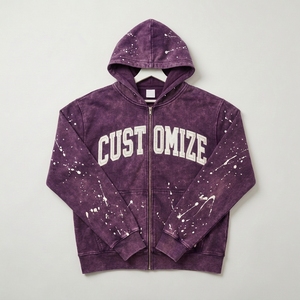 Sudadera con Capucha 100% Algodón, 420 GSM, Lavado a la Arena, Efecto Pintura, Estilo Vintage, Streetwear - Product Image 4