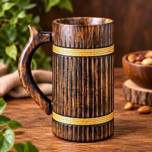 Tazas de Cerámica Vikingas de Alta Calidad, Jarras de Cerveza de Madera con Asa de Madera, Producto en Venta al por Mayor, Tendencia en Ventas - Product Image 1
