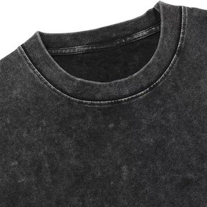 เสื้อยืดคอกลมทรงหลวมสำหรับผู้ชาย เนื้อผ้าวาฟเฟิล ไหล่ตก ผ้าฝ้าย 100% แขนสั้น ดีไซน์โอเวอร์ไซส์ สีพื้น รุ่นใหม่ - Product Image 2