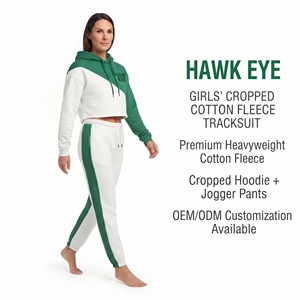 Ensemble de survêtement personnalisé pour femmes, veste de sport courte et pantalon large pour l'entraînement - Product Image 4