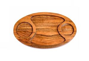 Assiette de service rectangulaire en bois d'acacia durable et écologique, technique d'émaillage coloré, design moderne, passe au lave-vaisselle, non toxique - Product Image 3