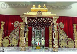 งานแต่งงานกลางแจ้งของอินเดียติดตั้งเวทีของตกแต่งงานแต่งงานที่หรูหราสำหรับพิธีที่น่าจดจำ - Product Image 5