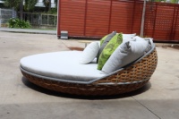 Meubles en rotin d'extérieur, jardin, patio, chaise longue, lit rond, sièges de détente, fabrication au Vietnam