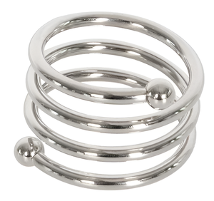 Anneau de serviette en spirale en acier inoxydable poli, décoration de table moderne pour mariages, fêtes et dîners élégants - Product Image 3