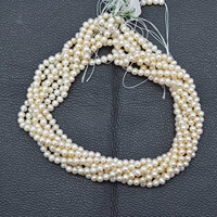 Perles rondes lisses en pierre de perle d'eau douce naturelle blanche de 4 mm 5 mm sur mesure, vente chaude, perles fantaisie en nacre, prix au gramme