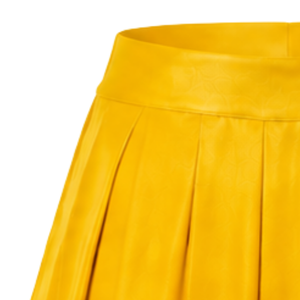 Jupe de cheerleading plissée jaune or avec bordure rayée noire et blanche, uniforme de performance athlétique pour femmes et filles - Product Image 4