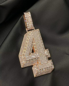 Rose Gold Plated Moissanite Number Letter Name <b>Pendant</b> Iced Out HipHop Charms Custom <b>Initial</b> Letter <b>Pendant</b> Rapper Bling <b>Pendant</b> - Product Image 1