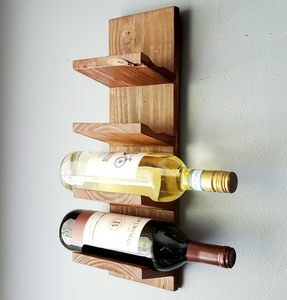 Porte-bouteilles mural en bois de qualité supérieure, support à bouteilles en bois, accessoires de bar - Product Image 1