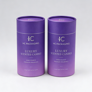 Boîtes cadeaux cylindriques violettes personnalisées de haute qualité - Product Image 1