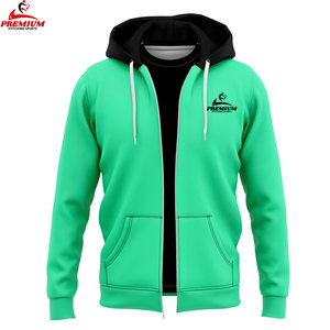 Sweat-shirts à capuche zippés pour hommes, coupe ample, en molleton de coton épais, de haute qualité, fabriqués par des fabricants renommés. - Product Image 1