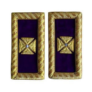 Epaulettes de Hombro Personalizadas OEM de los Antiguos Caballeros Templarios con Bordado de Hilo Metálico para Abrigo de Gala - Product Image 1