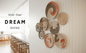 งานศิลปะติดผนังจากหญ้าทะเลสีสันสดใส เป็นมิตรกับสิ่งแวดล้อม ตกแต่งด้วยตะกร้าสาน จานกลมจากฟางหวาย งานฝีมือทำมือ - Product Image 4