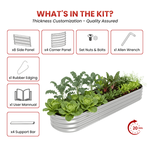 Bacs de Jardin Modulaires Surélevés en Gros pour l'Extérieur, Lits de Culture Multi-formes pour Légumes, Grand Bac à Plantes Métallique GBB02712 - Product Image 4