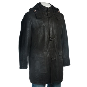 Luxury Design Men's Hooded <b>Leather</b> <b>Jacket</b> Heavyweight Waterproof High Fabric <b>Leather</b> <b>Long</b> <b>Jacket</b> Coat For Sale - Product Image 5