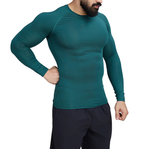 Autumn Workout Training Running Quick Dry Compression Gym Mens Fitness T-shirts Sports Long Sleeve Compression Shirts - Product Image 1