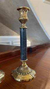 High quality <b>brass</b> <b>Brass</b> <b>Candlestick</b> Holder With Resin Marble Column Home Decoration Metal Candle Holder Durable By UO INDIA - Product Image 2