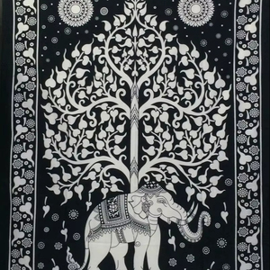 LOWELLCRAFT Fournisseur en gros de nappes brodées très vendues, 100% coton, motif imprimé, décoration murale pour la maison, style musulman - Product Image 1