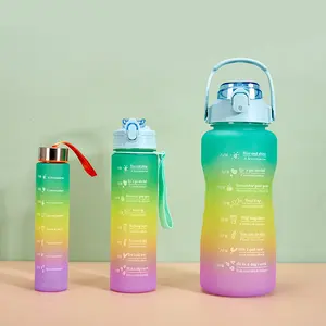 2023 Neu gestaltete BPA-freie Kunststoff-Wasser becher Innen-/Außen-Trink flaschen Travelling Water Cup Combination Wholesale