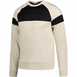 Men's Cream Color Blocking Raglan Sleeve Crew Neck Pullover Sweatshirt Regular Fit Casual Knitted Autumn Wear Lightweight OEM - Product Image 1