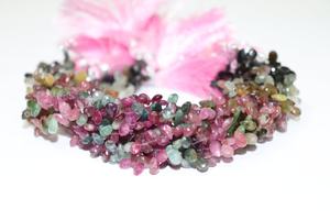 Nouveauté : Tourmaline multicolore facettée en forme de poire, 4*6 mm, 8 pouces, percée en haut, coupe Sidi, brins, magasin de pierres précieuses indiennes pour la fabrication de bijoux - Product Image 4
