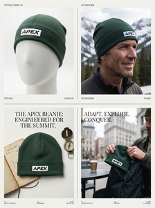 Men's <b>Green</b> <b>Beanie</b> Hat Knit Cuffed Winter Cap Unisex Streetwear Skull Cap Custom Logo Wholesale Fashion Accessory - Product Image 6