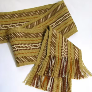 Cinturón ancho tejido marrón – Faja cosaca hecha a mano, cinturón folclórico ucraniano unisex, semialgodón - Product Image 3