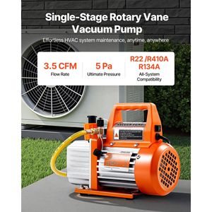 Pompa per vuoto rotativa a palette monostadio da 1/4 HP 3.5 CFM per sistemi HVAC R134a R22 R410a con serbatoio olio 1720 P - Product Image 2