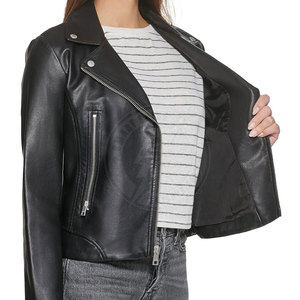 Custom Made Design Solid Color <b>Women</b> Leather <b>Jacket</b> Streetwear Hot Sale Reasonable Price <b>Women</b> Leather <b>Jacket</b> - Product Image 3