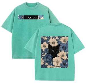 <b>Men's</b> Oversized Short Sleeve O-Neck T-Shirt 100% Cotton Floral for Print Casual Style Breathable 320g China Jersey Knitted Front - Product Image 2