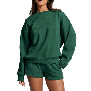 Sudadera con Cuello Redondo Transpirable con Impresión de Logotipo Personalizado en Color, Logotipo 3D, Estilo Largo, Corte Regular, para Otoño, Gimnasio, Entrenamiento, Mujer - Product Image 3