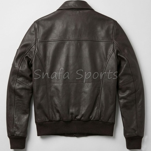 Chaqueta de Cuero Genuino de Alta Calidad, Piel de Cordero, Directo de Fábrica, Talla Grande, con Cierre, Chaqueta de Cuero a la Moda para Hombre, Abrigos de Cuero - Product Image 2