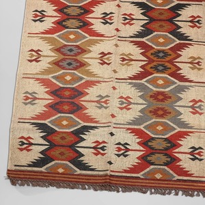 Tapis Bohème Géométrique Rectangulaire à Tissage Plat Antidérapant pour Salon, en Laine Acrylique à Poils Courts avec Franges - Product Image 6