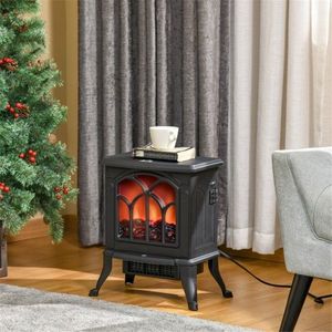 Caminetto Elettrico da 17 Pollici, 750W/1500W, Effetto Fiamma LED, Stile Moderno, Materiale Acciaio e Vetro, per Uso Domestico e Alberghiero - Product Image 1
