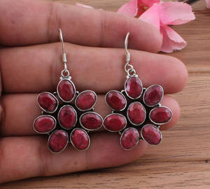 ต่างหูหยดน้ำทับทิมธรรมชาติ เงินแท้ 925 ประดับพลอยสีแดง AAA คุณภาพสูง เครื่องประดับหรูหราสำหรับผู้หญิง งานแต่งงาน งานเลี้ยง - Product Image 1