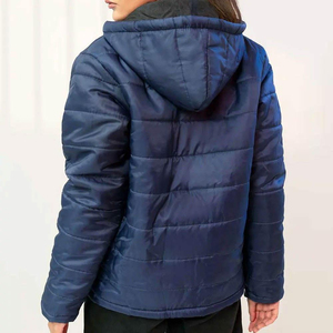 Parka à capuche pour homme, couleur unie, fermeture éclair, vêtement d'extérieur décontracté, coupe droite, manteau d'hiver coupe-vent 220g - Product Image 3