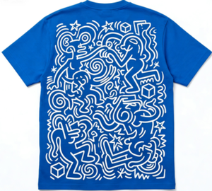Camiseta Negra Extra Grande para Hombre, Estampado de Arte Abstracto con Líneas de Doodle, 100% Algodón, Estilo Casual Urbano, Manga Corta, Alta Calidad - Product Image 5