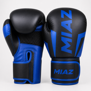 MIAZ Boxing <b>Gloves</b> Training Leather Breathable Lightweight for Closure Adult Black White Wholesale Rate Customization OEM - Product Image 5
