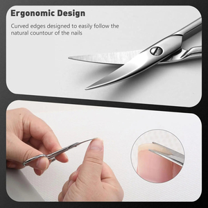 Ciseaux professionnels en acier inoxydable pour ongles, sourcils, cils, poils du visage, manucure et cuticules - Product Image 3