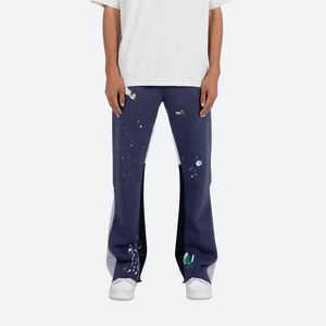 Fabricant de pantalons de survêtement pour hommes de haute qualité, pantalons de survêtement personnalisés avec logo, pantalons de survêtement à jambes évasées, pantalons de survêtement à double taille, pantalons de survêtement en molleton doux - Product Image 2