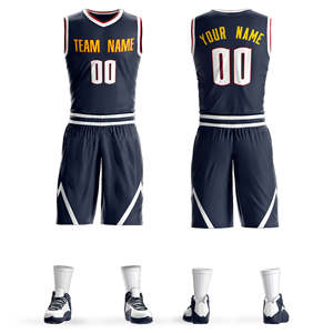 Ensembles de maillots de basket rétro personnalisés en gros pour adultes – Tenues de sport performantes avec numéros imprimés et tissu respirant - Product Image 1