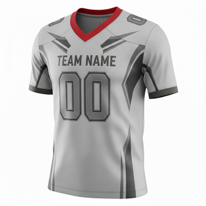 Maillot de football américain personnalisé anti-bactérien à manches courtes, uniforme de match, taille XL et plus, transfert thermique - Product Image 2