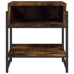 Mesa de centro pequeña de madera de ingeniería de roble ahumado y metal - Product Image 5