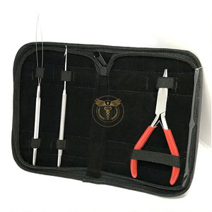 Professional Hair <b>Extension</b> Tool Kit Set – <b>Micro</b> Ring Loop Needle Pulling Hook Crimping Pliers with Storage Case for Nano Ring - Product Image 1