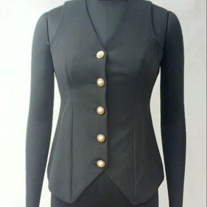 Chaleco Elegante para Mujer, Corte Entallado, Sin Mangas, con Botones, para Oficina, Eventos Formales y Ropa de Negocios - Product Image 1