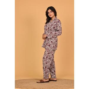 Ensemble de pyjama en crêpe poly pour femmes, imprimé, confortable, pour la nuit - Product Image 5