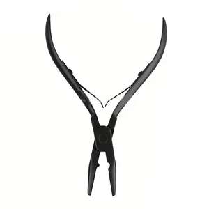 Premium Matte Black Stainless Steel Straight 1-Hole Hair <b>Extension</b> Pliers for <b>Bead</b> Removal Hair <b>Extensions</b> - Product Image 6