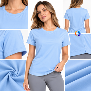 Lightweight comfort makes <b>Woman</b> T <b>shirt</b> suitable for warm weather with breathable fabric soft touch and a fresh casual OEM - Product Image 6